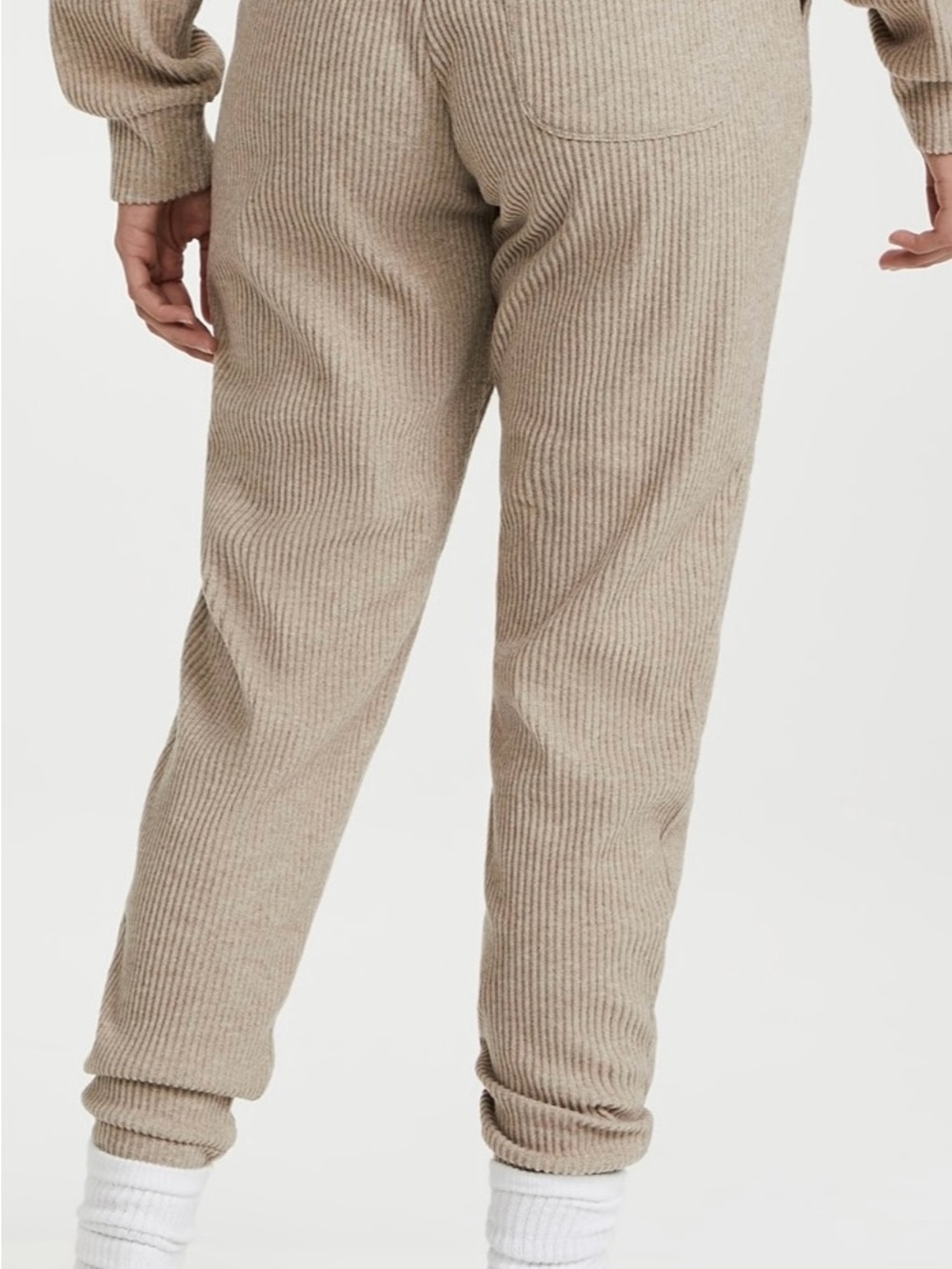 ALO Yoga Beige Ribbed Drawstring Joggers - Picture 4 of 9